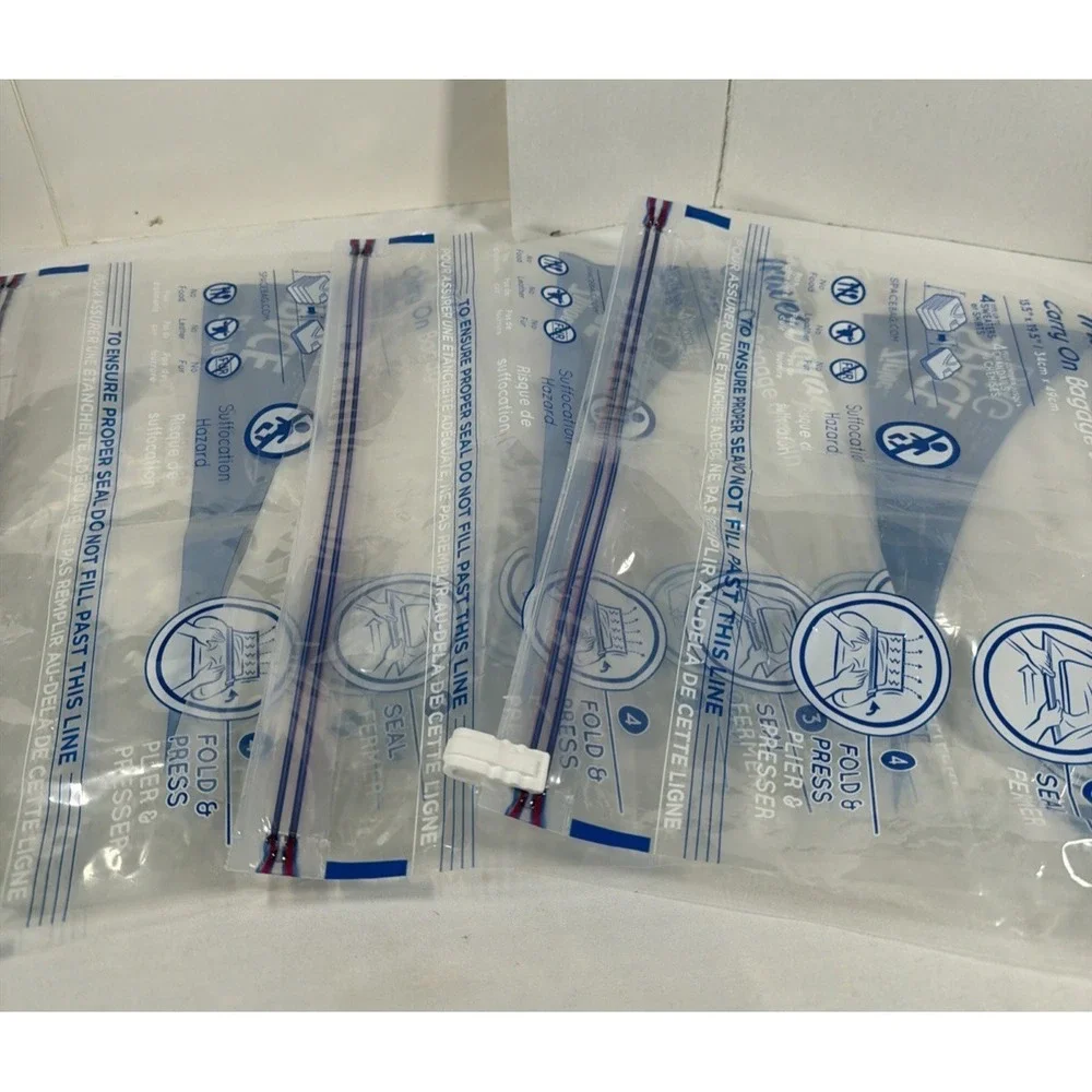 Ziploc Space Bags Travel Vacuum Storage 5 Pc Set Carry On & Suitcase Sizes